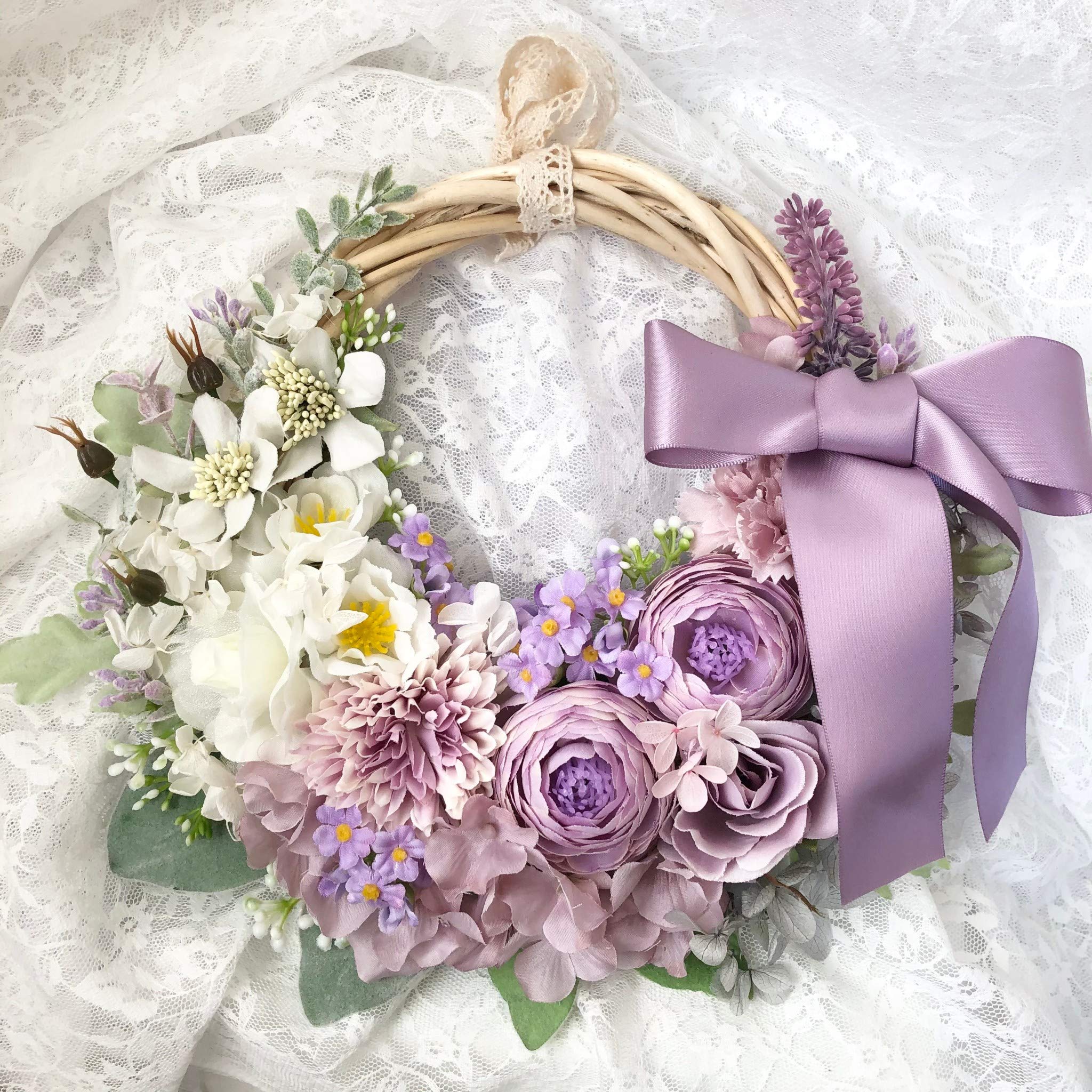 イースターな小花のハーフリース* * ラッピング無料 プレゼント 春 ナチュラル 14d5a30f1a21b0a81c0572a4d3a1b1